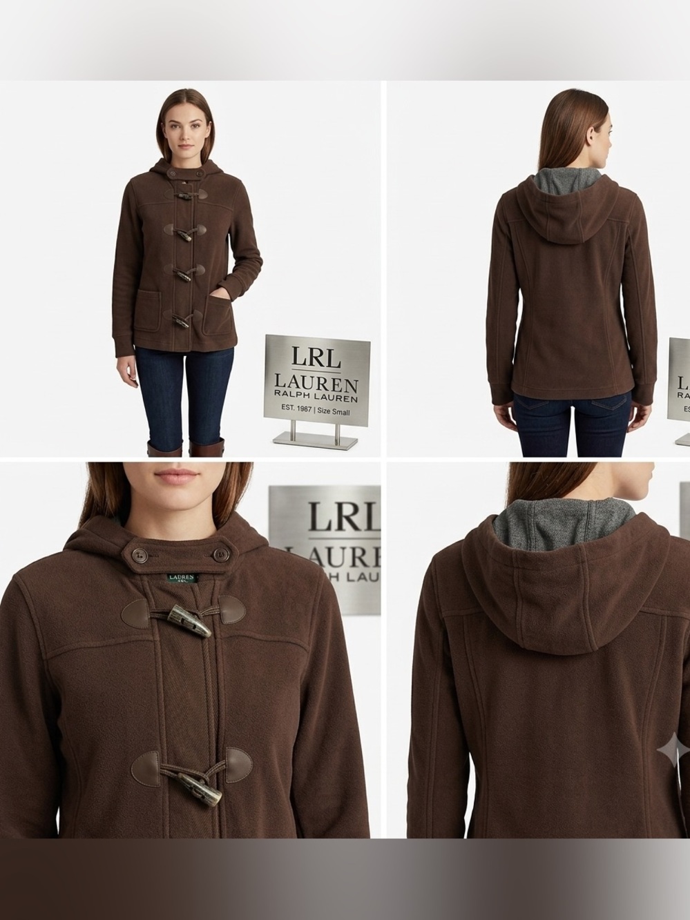 Lauren Ralph Lauren Hoodie Toggle Sweatshirt Style Jacket Small